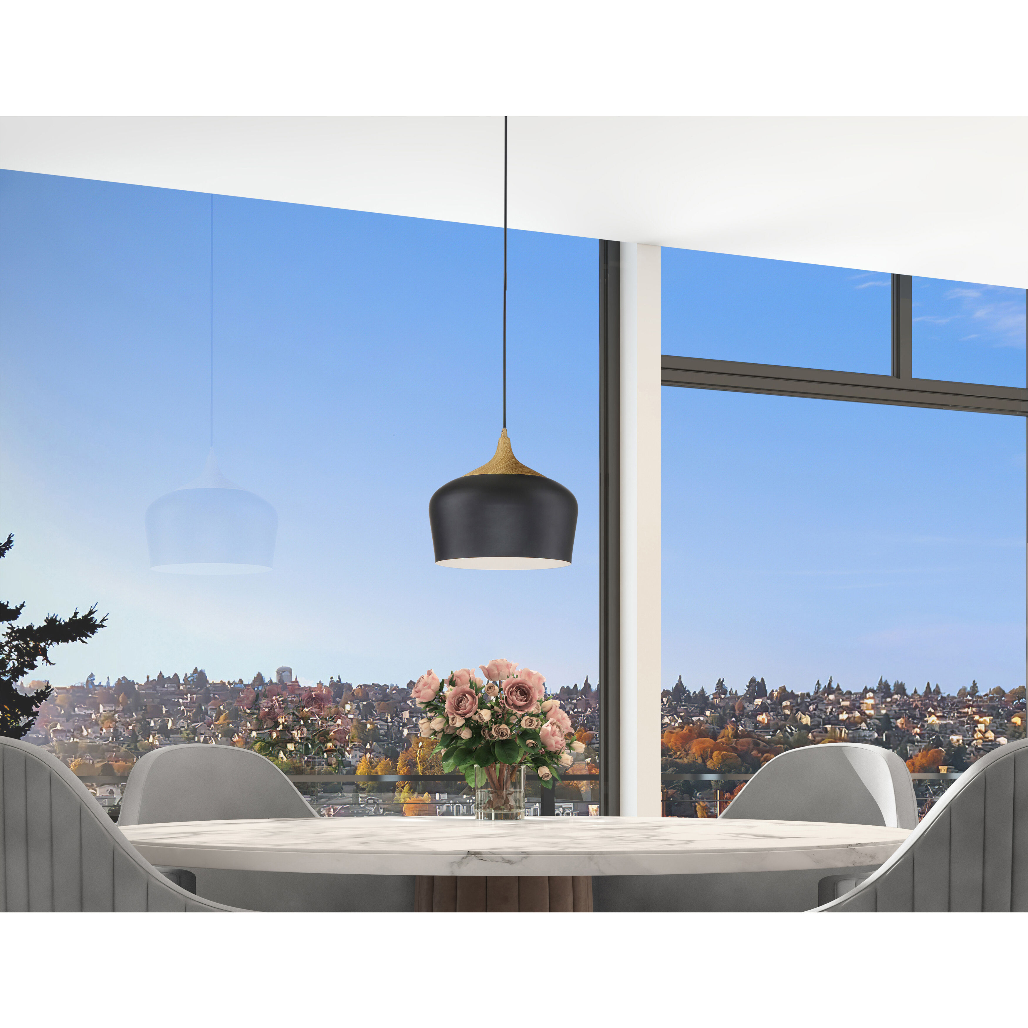 Blend 1 Light 12 inch Black Pendant Ceiling Light