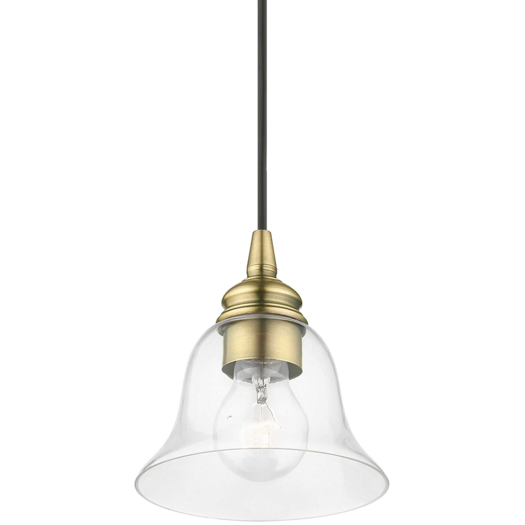 Moreland 1 Light 6 inch Antique Brass Single Pendant Ceiling Light, Single