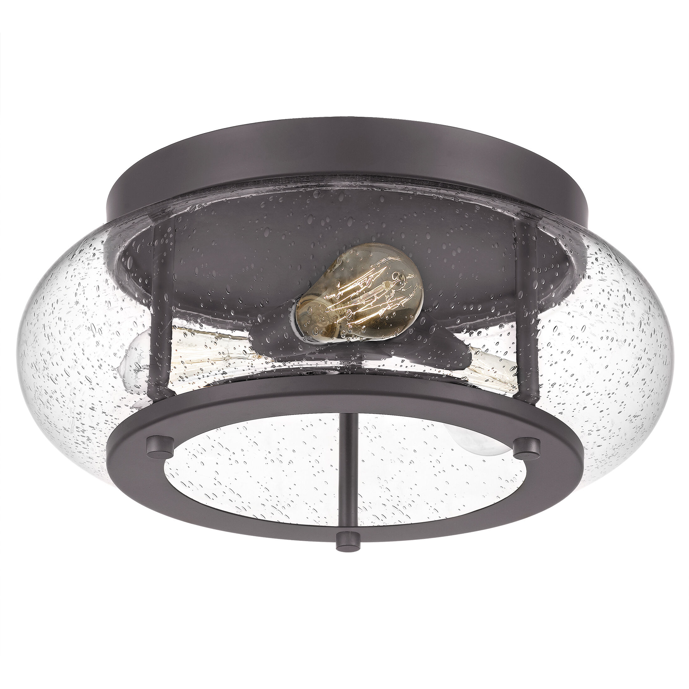 Trilogy 3 Light 16 inch Old Bronze Flush Mount Ceiling Light 