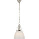 Chapman & Myers Prestwick 1 Light 14 inch Polished Nickel Pendant Ceiling Light in White Glass