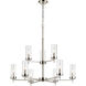 Sean Lavin Zire 9 Light 32 inch Brushed Nickel Chandelier Ceiling Light
