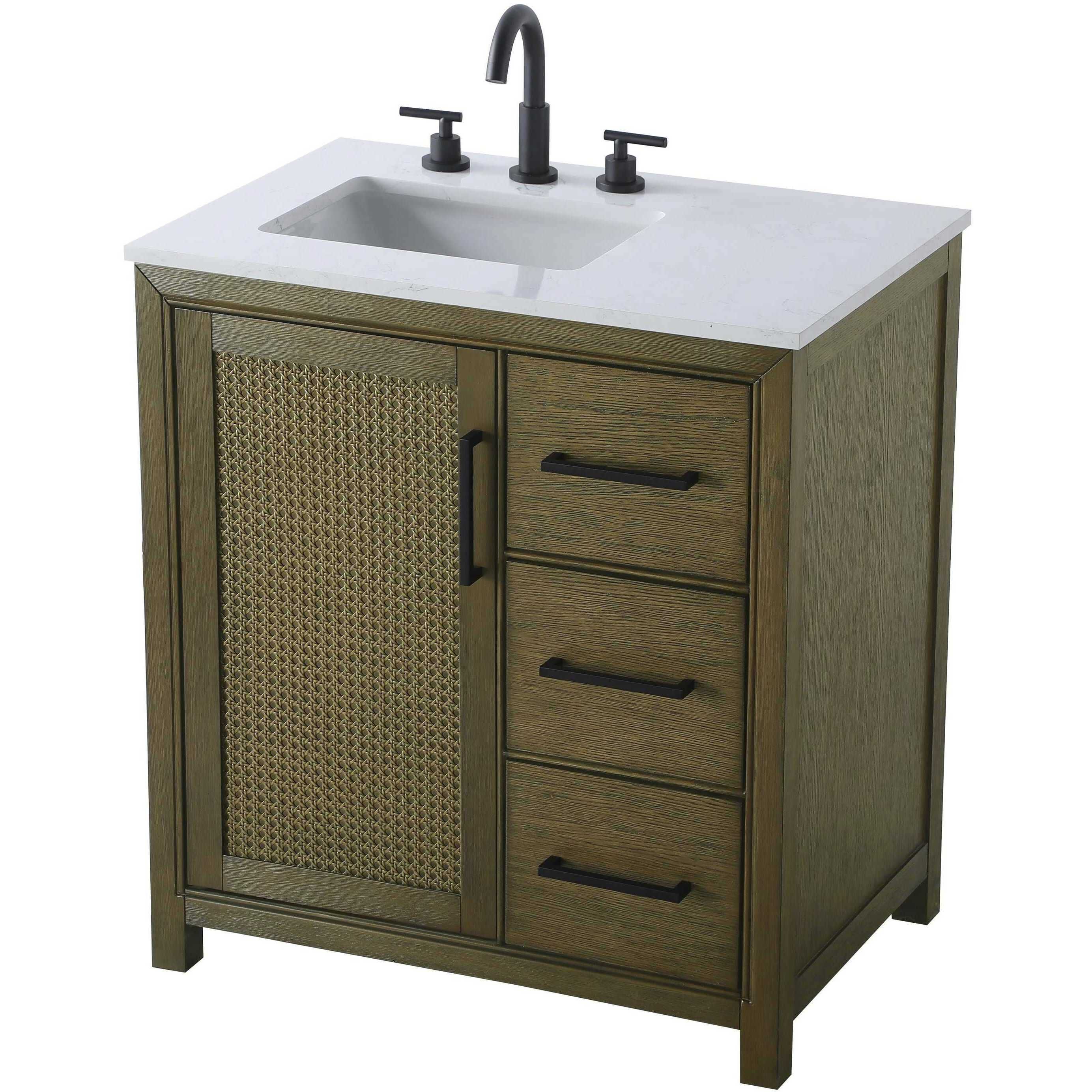 Alina 32 X 34 inch Hazel Oak Bathroom Vanity Cabinet