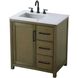 Alina 32 X 34 inch Hazel Oak Bathroom Vanity Cabinet