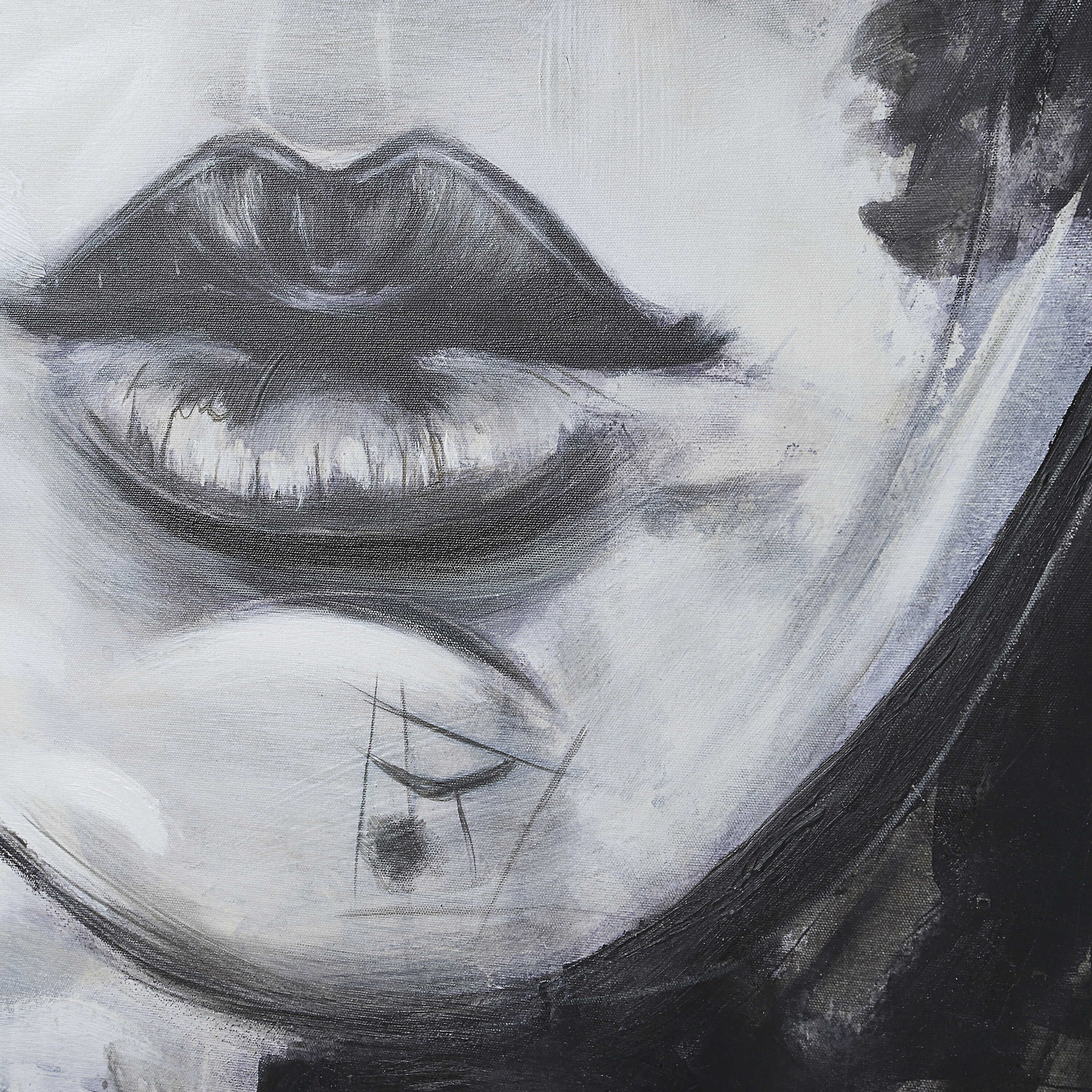 Chrysantine Black and White Canvas Art