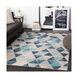 City 36 X 24 inch Aqua/Charcoal/Beige/Khaki/Light Gray Rugs, Rectangle