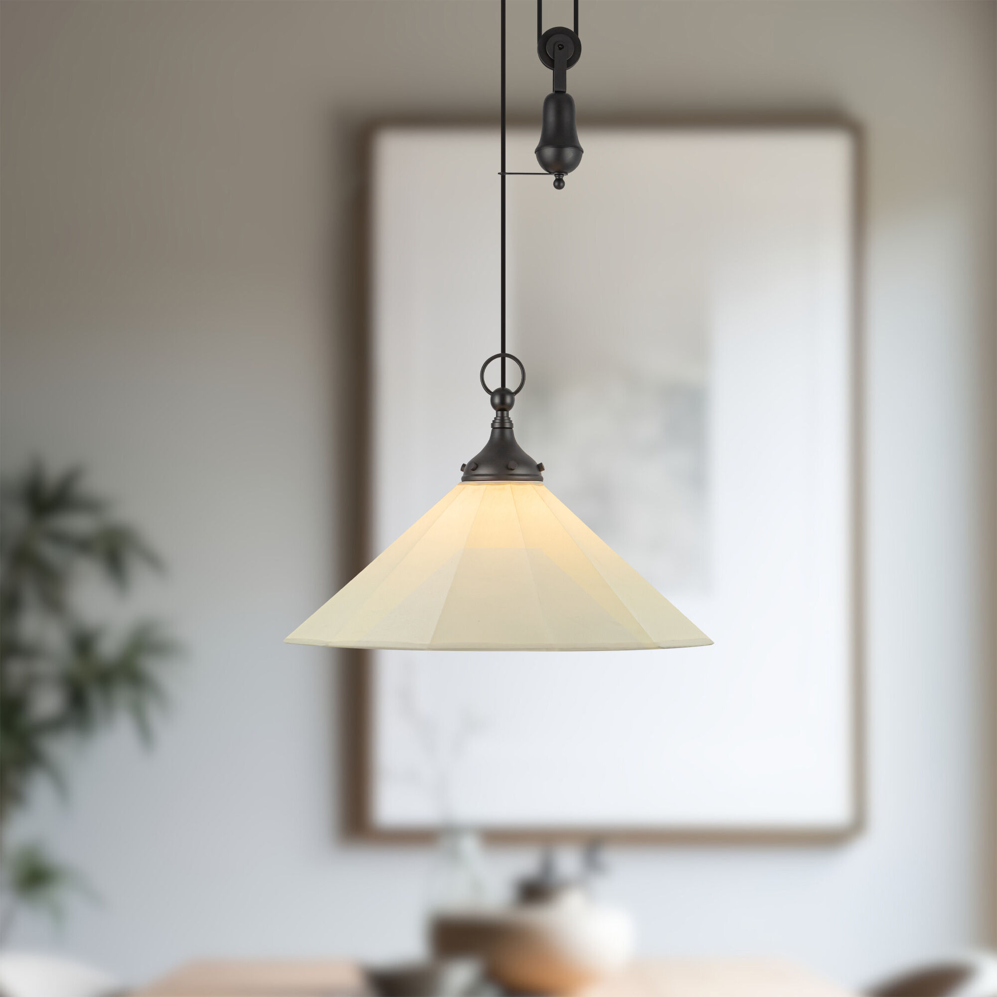 Alora Mood Ellen 1 Light 20 inch Matte Black/White Linen Pendant Ceiling Light