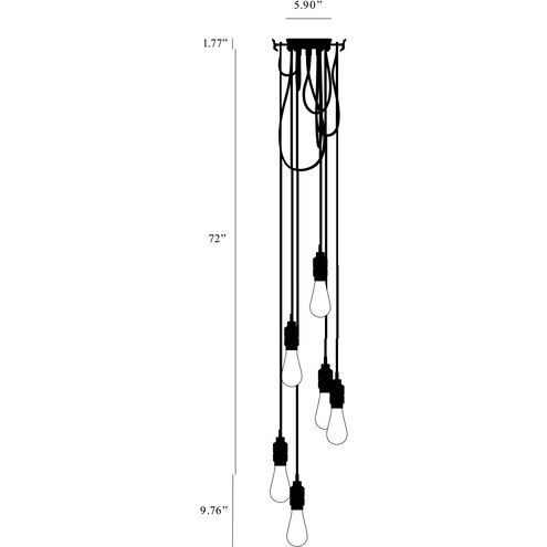 Hooked 6.0 LED 5.91 inch Smoked Bronze Pendant Ceiling Light, Nude