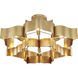 Grand Lotus 6 Light 30 inch Antique Gold Leaf Chandelier Ceiling Light, Large