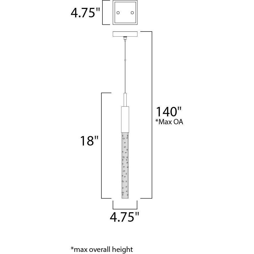 Scepter LED 4.75 inch Black Chrome Mini Pendant Ceiling Light in Bubble