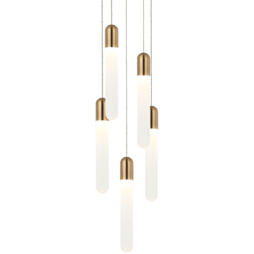 Aydin LED 8.38 inch Aged Gold Brass Pendant Ceiling Light