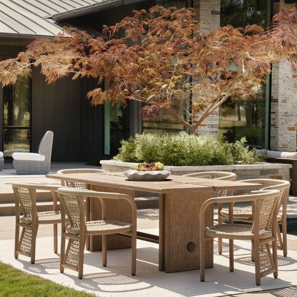 Dominic 91 X 30 inch Willow and Aged Bronze Outdoor Dining Table