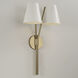 Cami 2 Light 12.5 inch Aged Brass and White Sconce Wall Light