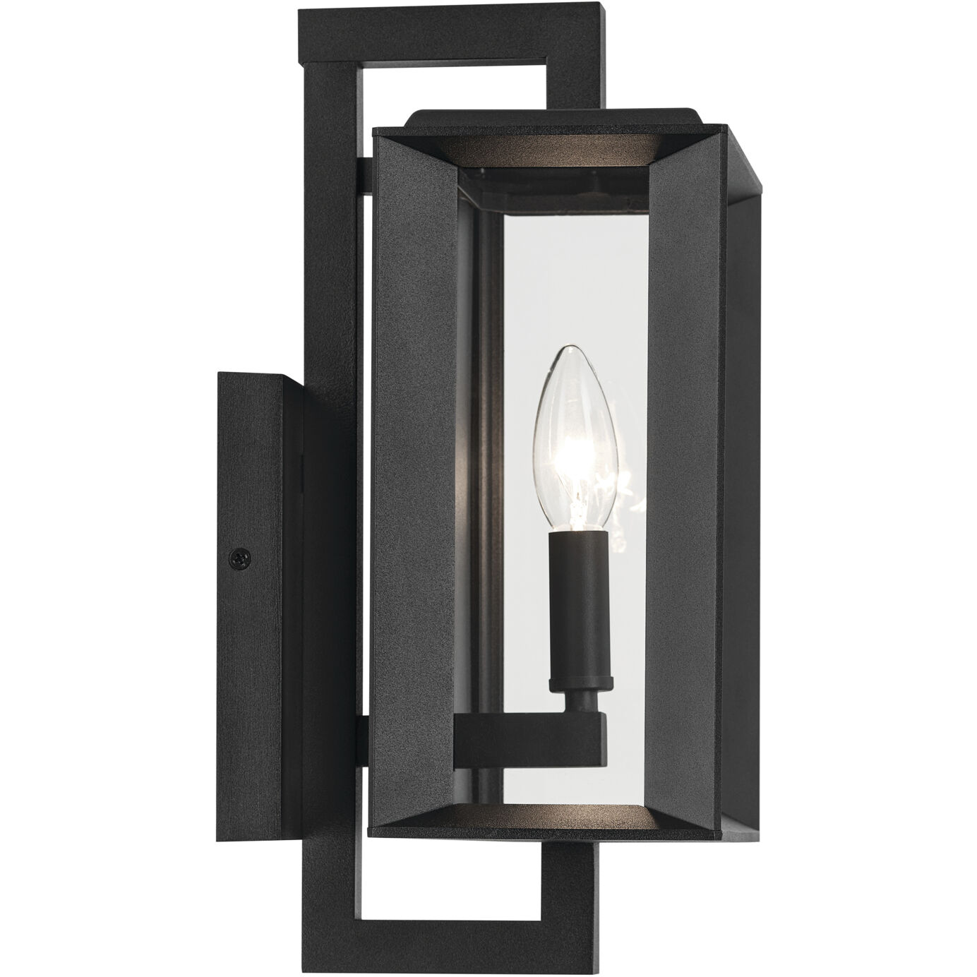 Kroft 1 Light 14 inch Black Textured Outdoor Wall, Small