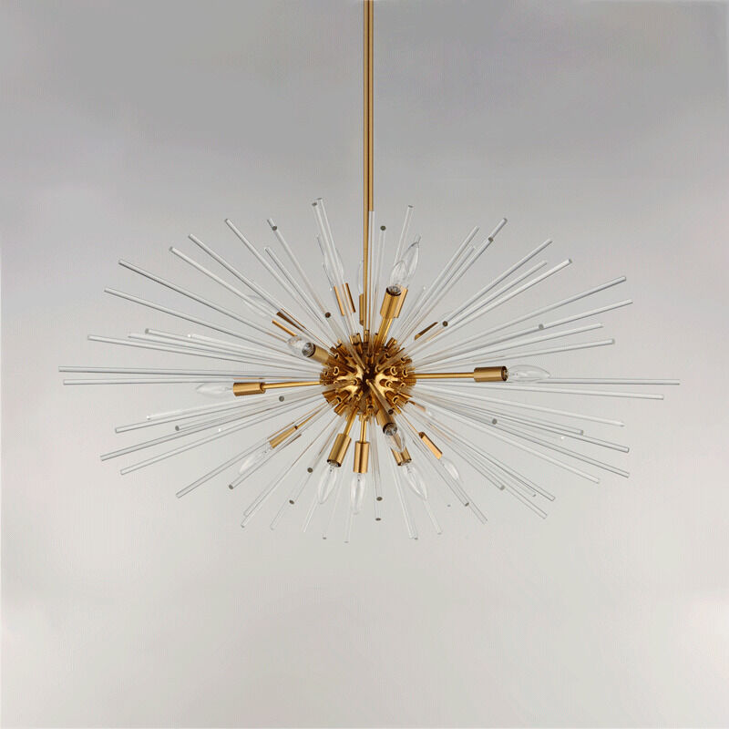 Polaris 16 Light 40 inch Satin Brass Multi-Light Pendant Ceiling Light