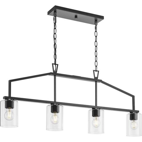 Goodwin 4 Light 40.38 inch Matte Black Linear Chandelier Ceiling Light