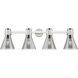 Downtown Urban Lawton Cone 4 Light 34.00 inch Bathroom Vanity Light
