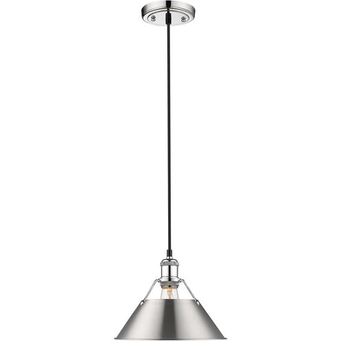 Orwell 1 Light 10 inch Chrome Pendant Ceiling Light in Pewter, Medium