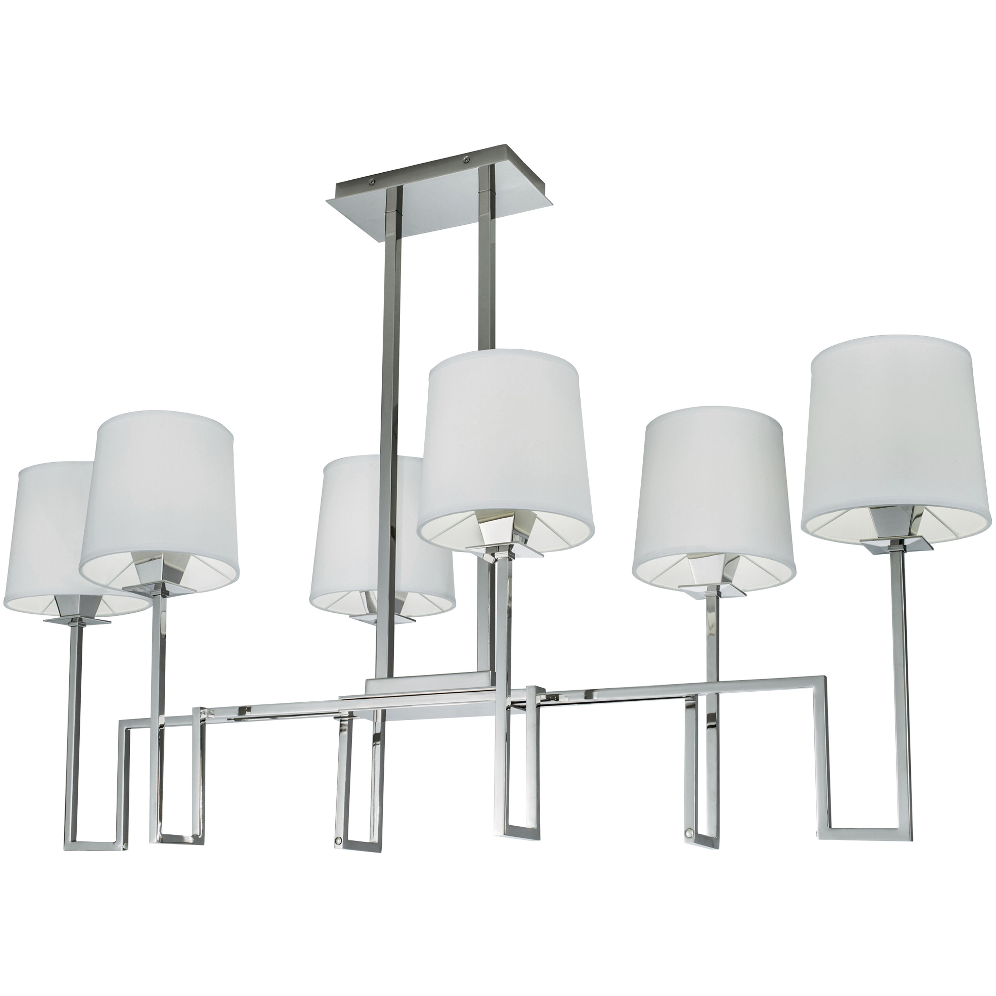 Maya 6 Light 48 inch Polished Nickel Linear Chandelier Ceiling Light