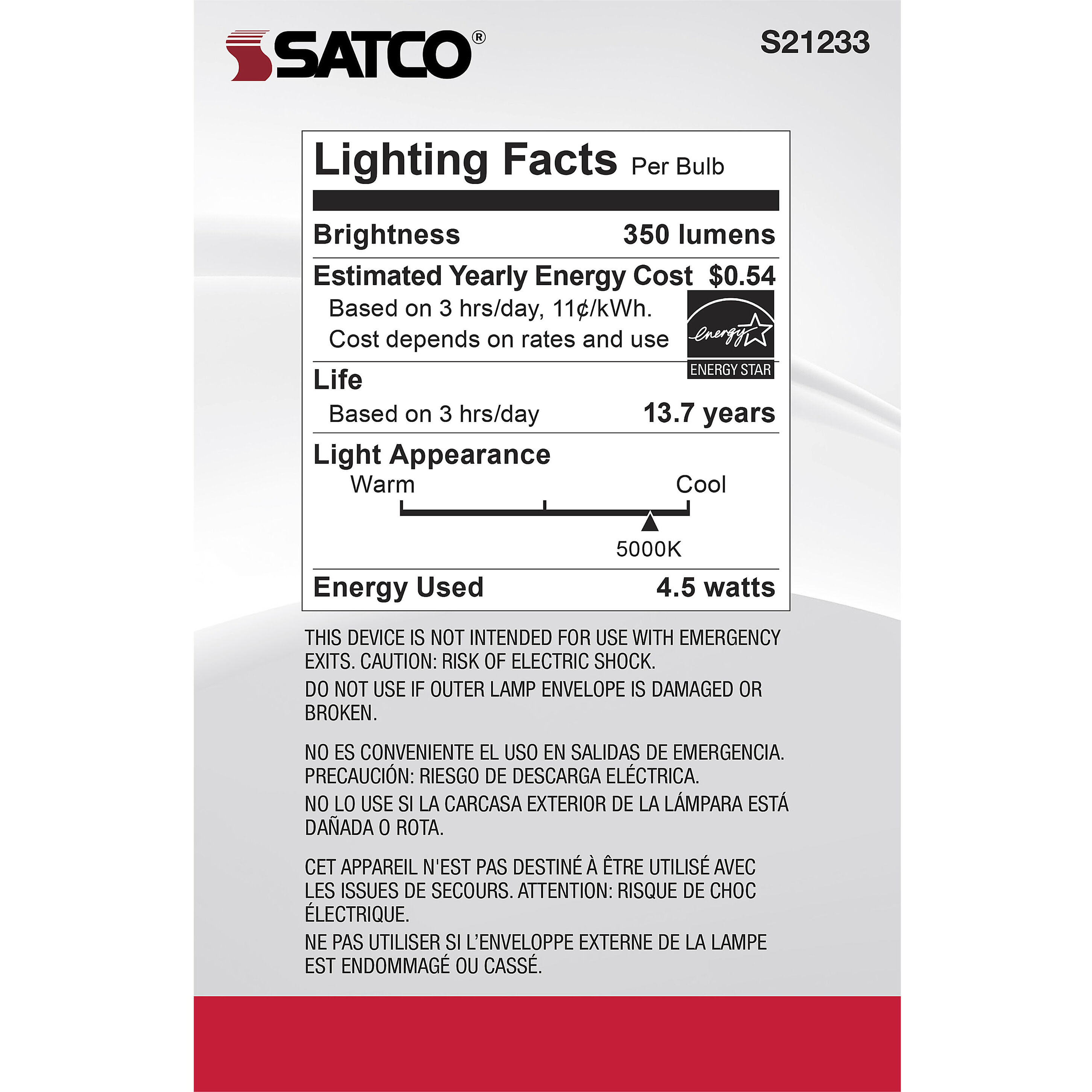 Lumos LED Medium Medium 4.50 watt 5000K LED Filament