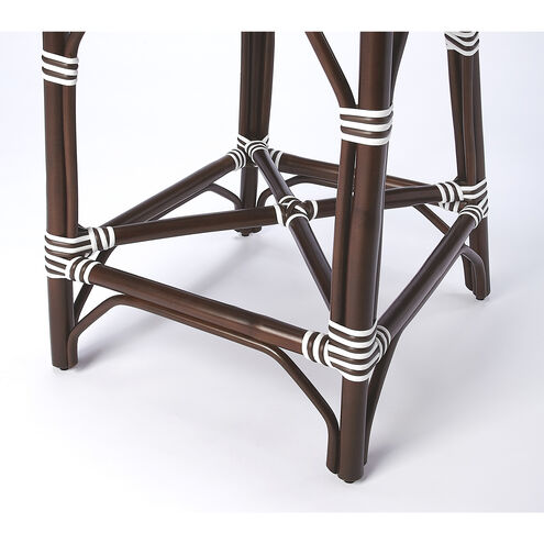 Designer'S Edge Solstice White & Chocolate Rattan 41 inch Brown Barstool