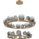 Gem LED 48.7 inch Novel Brass Chandelier Ceiling Light, Two-Tier Ring