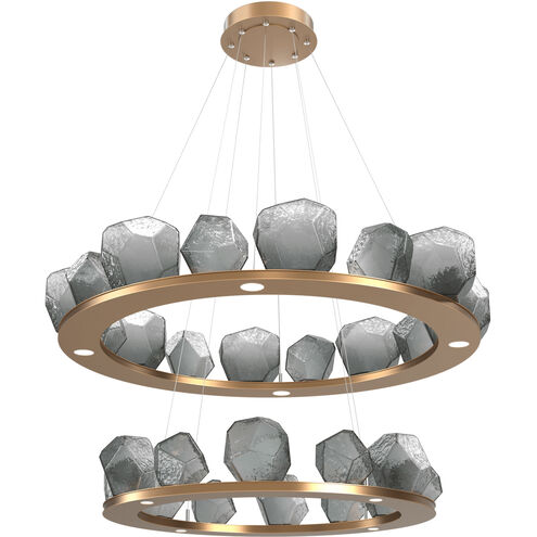 Gem LED 48.7 inch Novel Brass Chandelier Ceiling Light, Two-Tier Ring