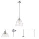Ballston Dome LED 9 inch Polished Chrome Mini Pendant Ceiling Light in Seedy Glass