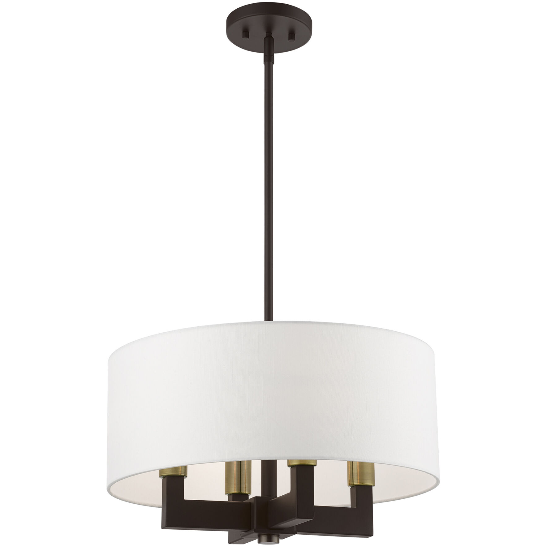 Cresthaven 4 Light 18 inch Bronze with Antique Brass Accents Pendant Chandelier Ceiling Light