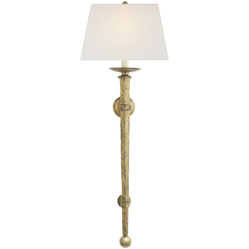Visual Comfort Signature Collection Chapman & Myers Iron Torch 1 Light 13.5 inch Gilded Iron Sconce Wall Light in Linen CHD1407GI-L - Open Box
