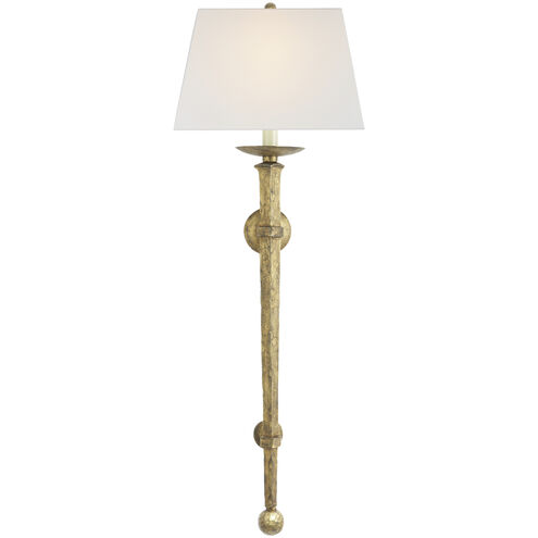 Chapman & Myers Iron Torch 1 Light 13.5 inch Gilded Iron Sconce Wall Light in Linen