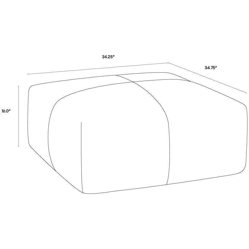 Elio 16 inch Cognac Leather Ottoman