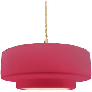 Radiance 1 Light 14.5 inch Cerise and Brushed Brass Pendant Ceiling Light