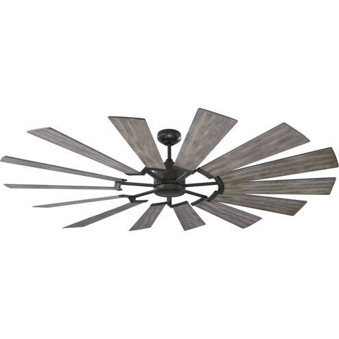 Prairie 72 inch Aged Pewter with Distressed Grey Weathered Oak Blades Ceiling Fan