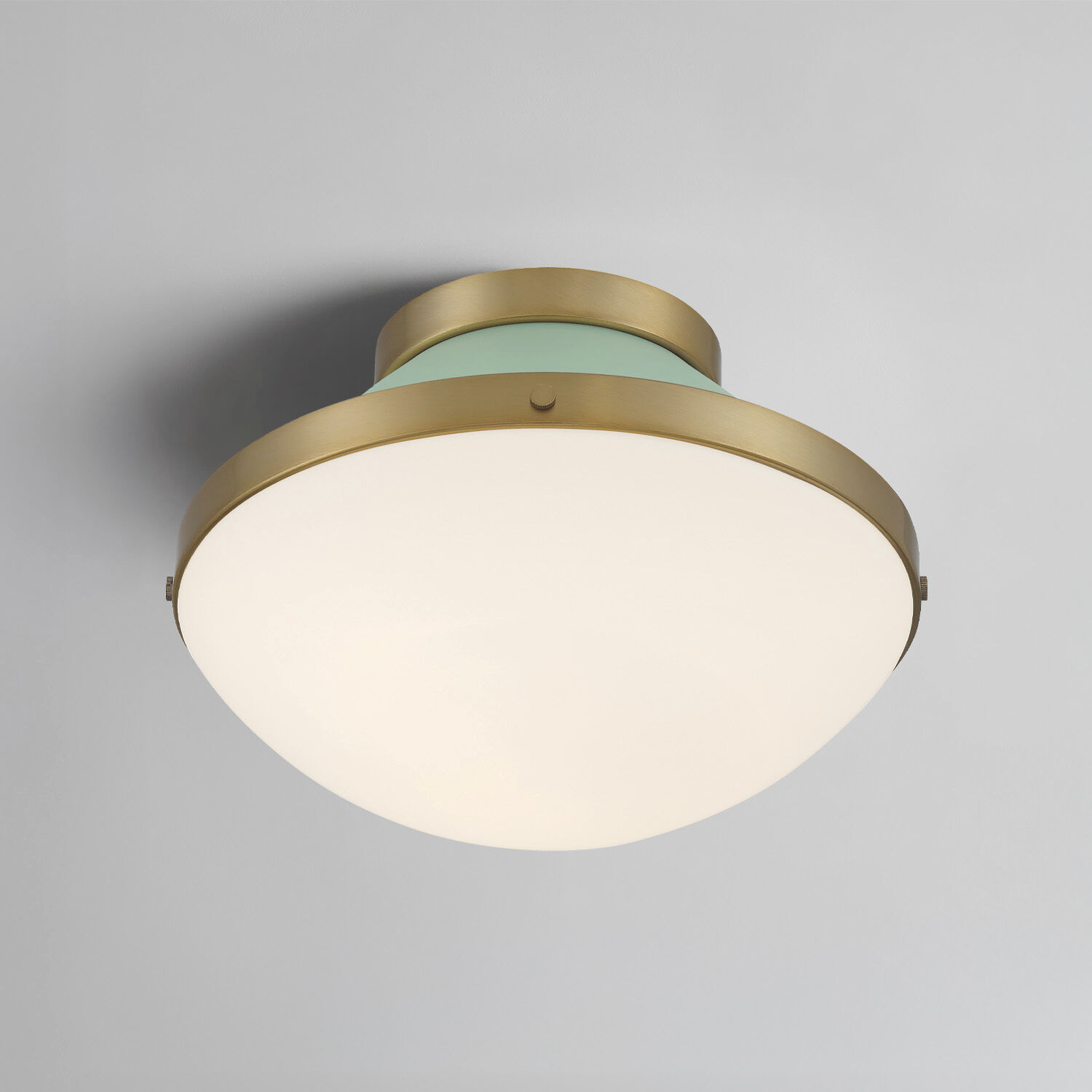 Xander 1 Light 12.25 inch Vibrant Gold Flush Ceiling Light in Vibrant Gold and Green