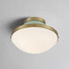 Xander 1 Light 12.25 inch Vibrant Gold Flush Ceiling Light in Vibrant Gold and Green