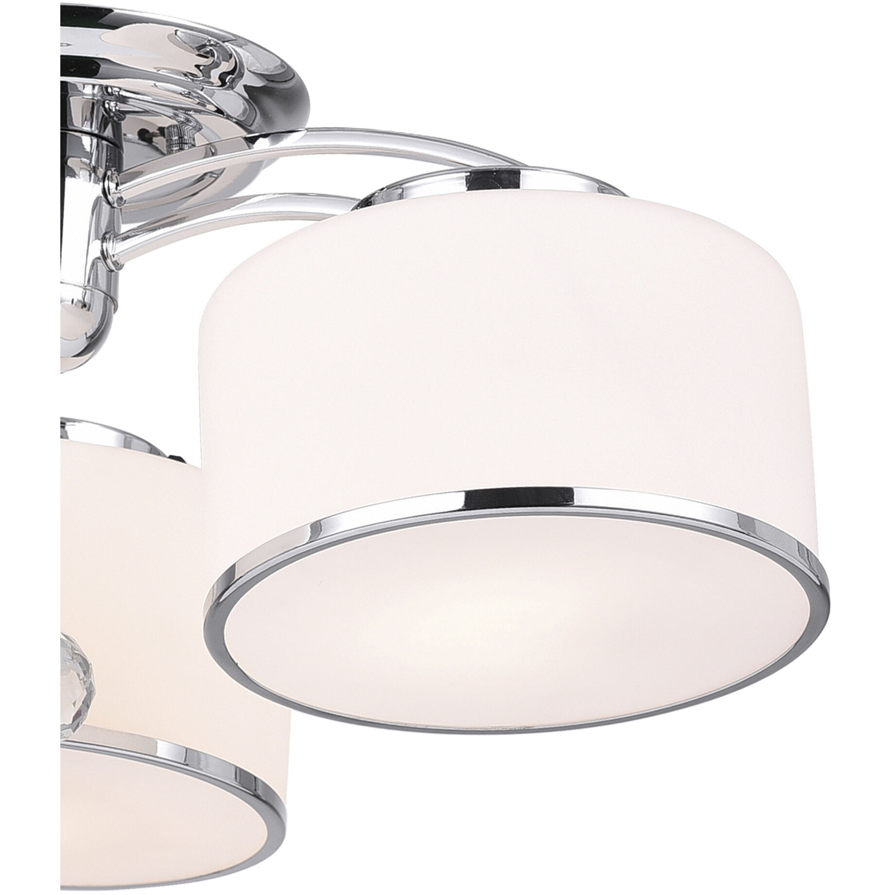 Frosted 4 Light 28 inch Chrome Drum Shade Flush Mount Ceiling Light