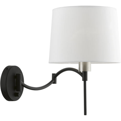 Allison 10 inch 60.00 watt Black with Brushed Nickel Accent Swing Arm Wall Lamp Wall Light