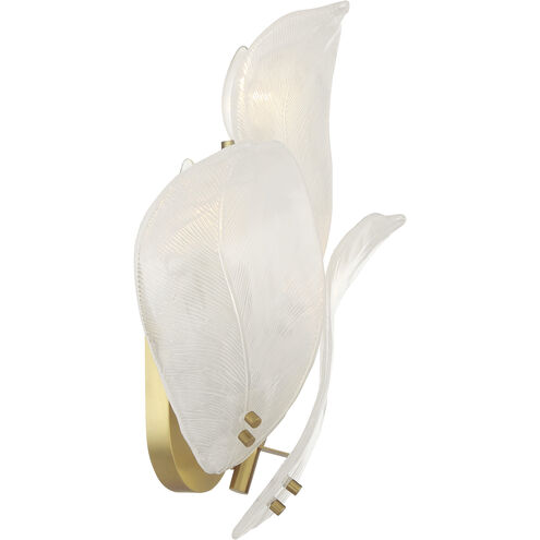 Orchid Wall Sconce Wall Light in White Handmade Glass