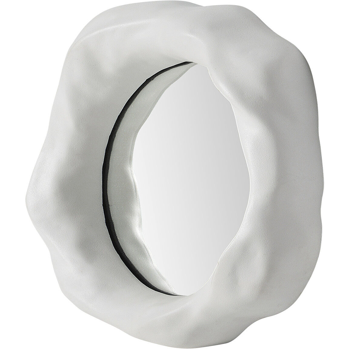 Evaton 19.3 X 19.1 inch Clear and Matte Off-White Wall Mirrors, Set of 3