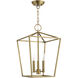 Devone 3 Light 13 inch Antique Brass Convertible Semi Flush/Lantern Ceiling Light