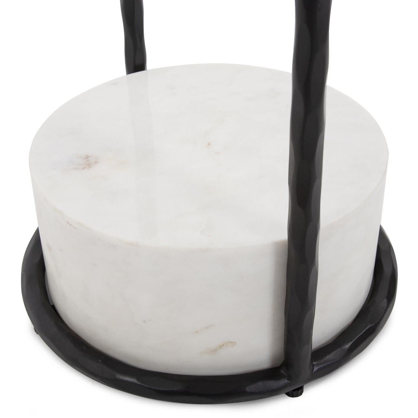 Chaudron 24 X 12 inch Matte Black and White Side Table