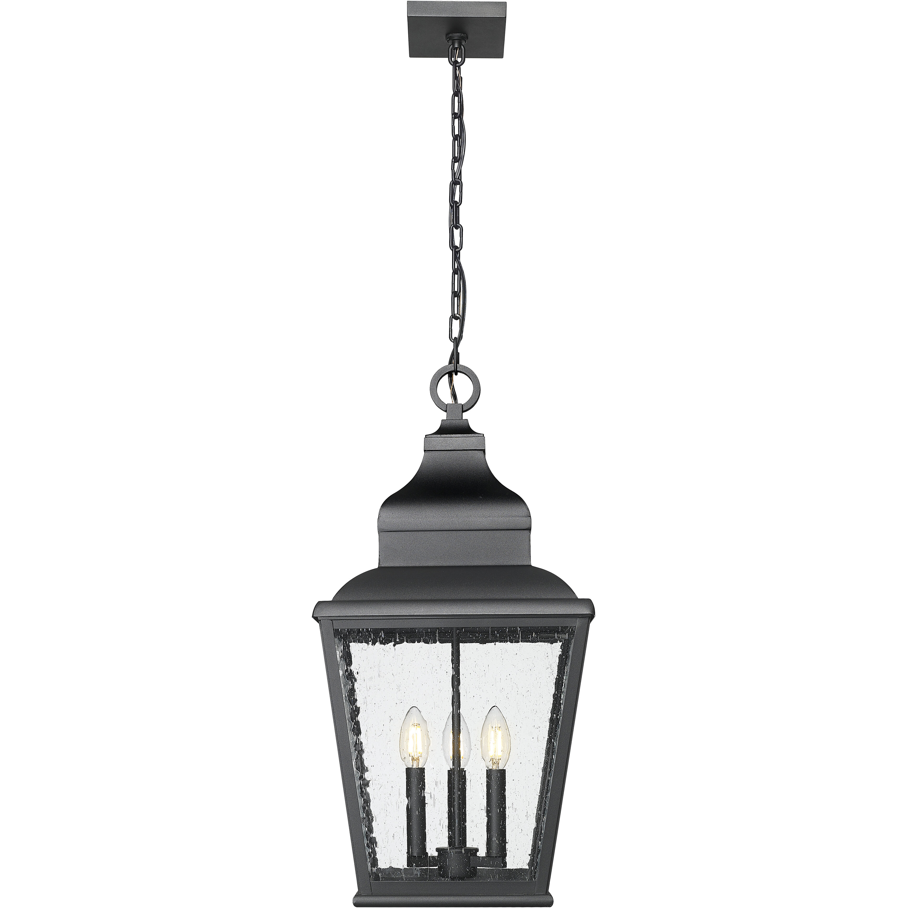 Raphael 3 Light 12 inch Sand Black Outdoor Chain Mount Ceiling Fixture in Soft Sand Black