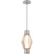 Aalto Mandrel LED Metallic Beige Silver Pendant Ceiling Light in 3000K LED, Optic Rib Amber