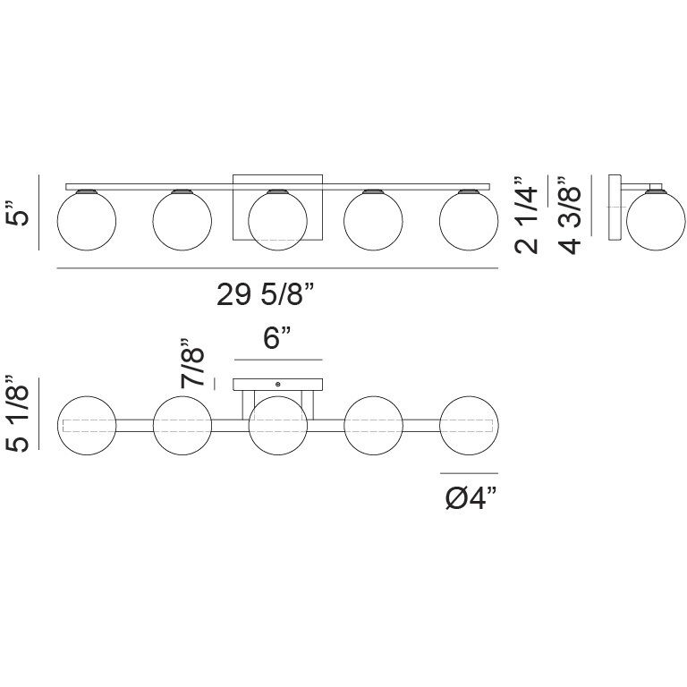 Nimbus 5 Light 29.63 inch Wall Sconce