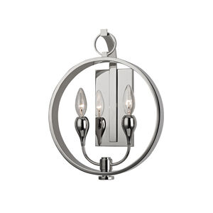 Dresden 2 Light 12 inch Polished Nickel Wall Sconce Wall Light