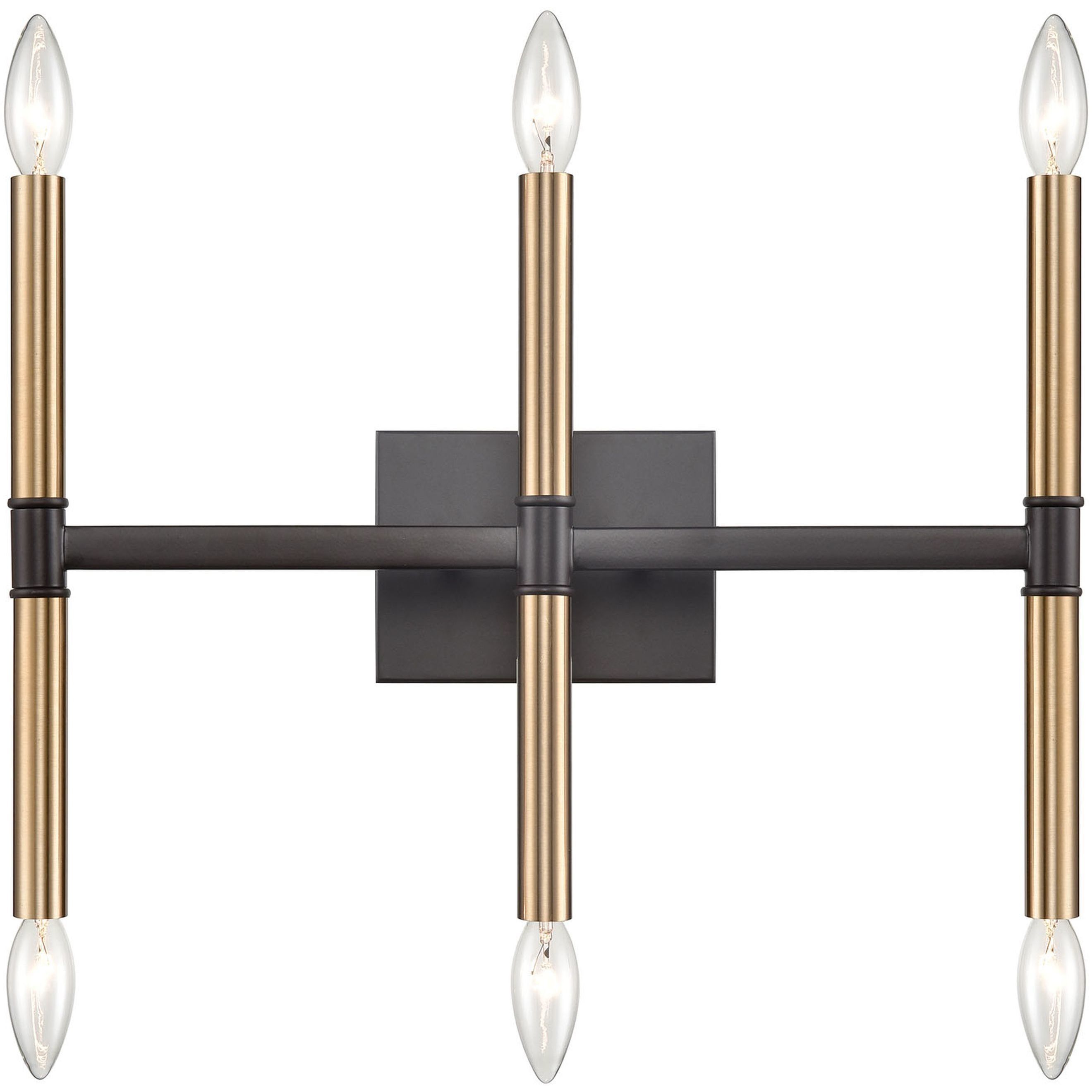 Notre Dame 6 Light 19 inch Oil Rubbed Bronze and Gold Bath Bar Wall Light