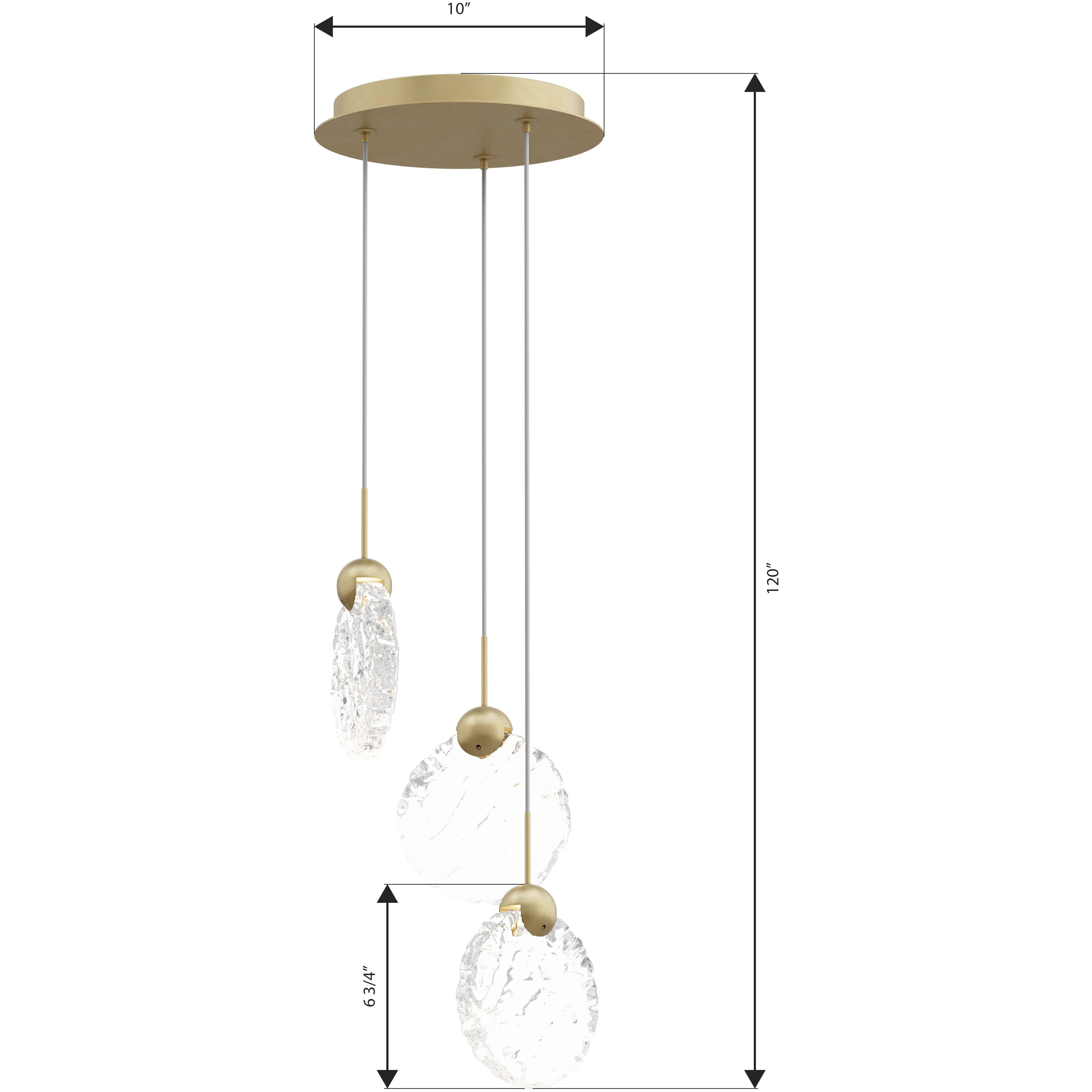 Briselle LED 10 inch Legacy Brass Pendant Ceiling Light