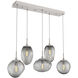 Cosmos Incandescent 5 Light 42.2 inch Beige Silver Linear Pendant Ceiling Light in Metallic Beige Silver, Smoke Cosmos, Multi-Port