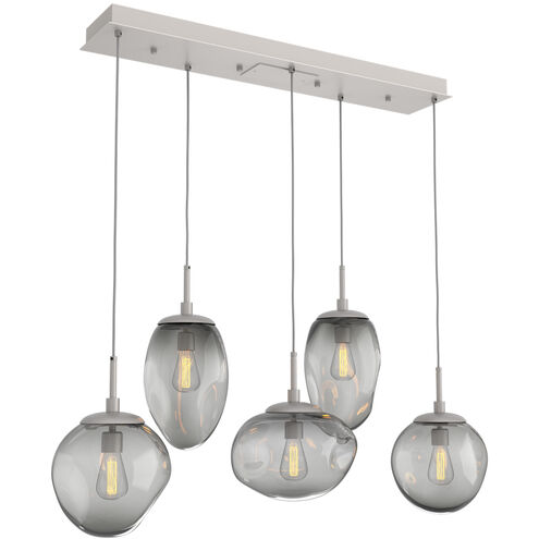 Cosmos Incandescent 5 Light 42.2 inch Beige Silver Linear Pendant Ceiling Light in Metallic Beige Silver, Smoke Cosmos, Multi-Port