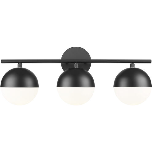 Realm Sphere 3 Light 24 inch Matte Black Bath Vanity Wall Light